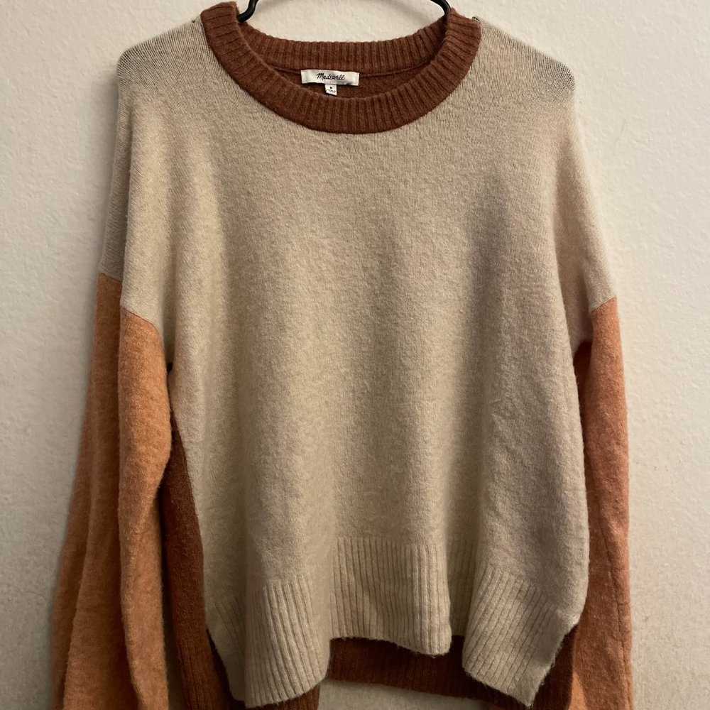 M Madewell Colorblock Payton Pullover Sweater in Coziest Yarn